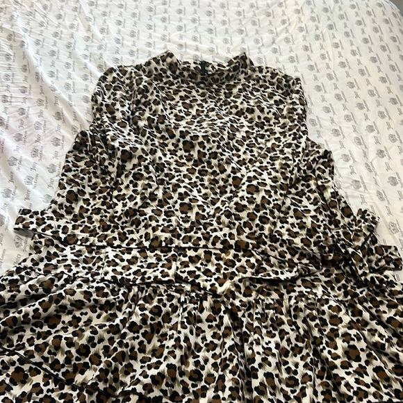 Leopard Ruffle Hem Dress - Picture 1 of 7